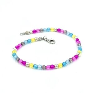 Handmade Genderflux Pride LGBTQ Crystal Beaded Ankle Bracelet Anklet
